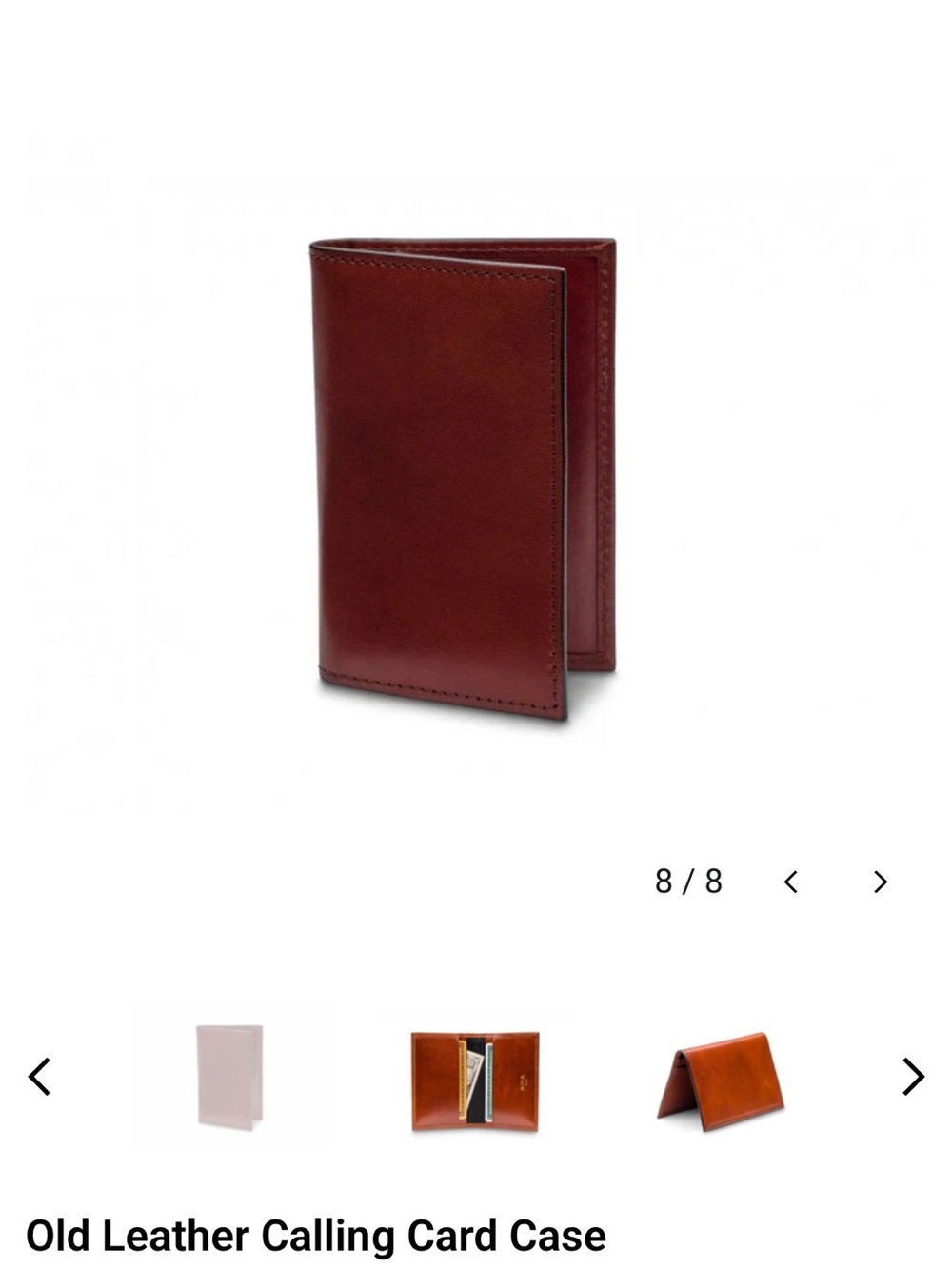 Bosca Old Leather Calling Card Case Dark Brown